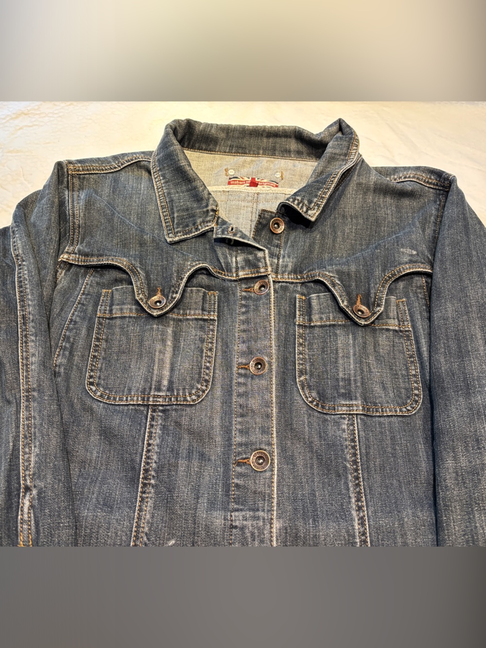 True Religion Women's Washed Blue Denim Jacket